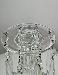 EUC Matching Sunburst Crystal Glass Candle Holders Candlestick Holders