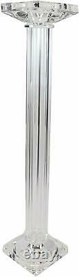 Ebros Contemporary Glass Pillar Column Candle Holder Candlestick SET OF 2