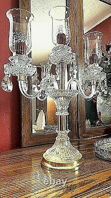 Elegant 3-arm Crystal Candelabra Taper Candlestick Candle Holder With Prisms