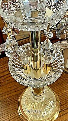 Elegant 3-arm Crystal Candelabra Taper Candlestick Candle Holder With Prisms