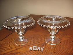Elegant Crystal Imperial Glass Candlewick Scarce Pair Urn Candleholders 400/129R