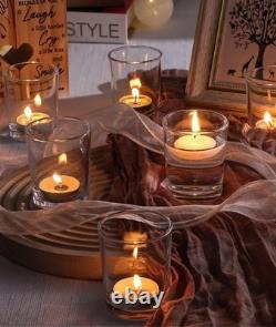 Elegant Glass Candle Holders for Christmas & Weddings