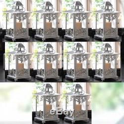 Elegant Silver Old Fashioned Lantern 10-Piece Lot Candle Holder Centerpieces