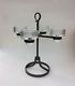 Erik Hoglund Wrought Iron Candelabra With Glass Candle Holders Sweden 60s