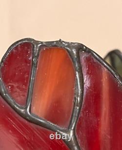 Exquisite MEYDA Vintage 90s Tiffany STYLE Tulips Glass Tealight Votive Holder