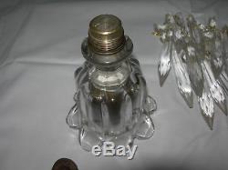 Exquisite PAIR Antique Crystal S-Swivel Arm Wall SconcesPrismsCandle Holders