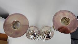 Exquisite Pair Restoration Hardware Candle Holders Retired Line Rose Silverplate