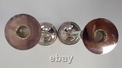 Exquisite Pair Restoration Hardware Candle Holders Retired Line Rose Silverplate