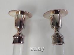 Exquisite Pair Restoration Hardware Candle Holders Retired Line Rose Silverplate