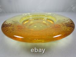 FIRE AND LIGHT Recycled Art Glass Candle Holder Wine Bottle Stand Coaster Citrus