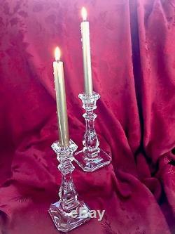 FLAWLESS Exceptional 2 BACCARAT For TIFFANY Crystal CANDLESTICK CANDLE HOLDERS