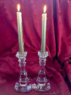 FLAWLESS Exceptional 2 BACCARAT For TIFFANY Crystal CANDLESTICK CANDLE HOLDERS