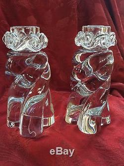 FLAWLESS Exceptional Pair BACCARAT Crystal Aladin CANDLESTICK CANDLE HOLDERS