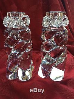 FLAWLESS Exceptional Pair BACCARAT Crystal Aladin CANDLESTICK CANDLE HOLDERS