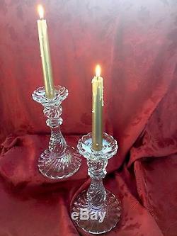 FLAWLESS Exquisite BACCARAT Crystal BAMBOUS Pair CANDLESTICKS CANDLE HOLDERS