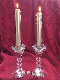 FLAWLESS Exquisite BACCARAT France Pair VEGA Crystal CANDLESTICK CANDLE HOLDERS