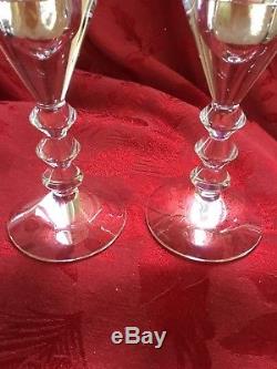 FLAWLESS Exquisite BACCARAT France Pair VEGA Crystal CANDLESTICK CANDLE HOLDERS