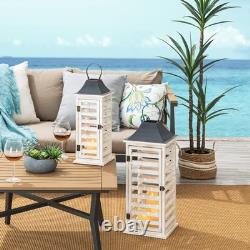 Farmhouse Wood Metal Candle Lanterns Tall Vintage Decorative Candle Holders S