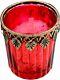 Fashioncraft East Asian Red Mercury Glass Votive Candle Holder, With Tealight