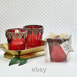 Fashioncraft East Asian Red Mercury Glass Votive Candle Holder, With Tealight