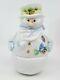 Fenton Art Glass Snowman Fairy Lamp, Candle Holder Signed Jeanne Cutshaw 7