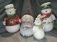 Fenton Art Glass Two Snowmen & One Santa Fairy Tea Lights Lot! Rare! L@@k