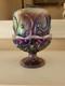 Fenton Carnival Glass Lily Of Valley Fairy Lamp Candle Holder Iridescent Purple
