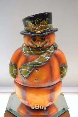 Fenton Fairy Light SNOWMAN Opal Satin JACK-O-FROSTY OOAK FREEusaSHIP