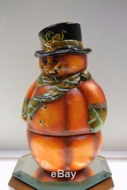 Fenton Fairy Light SNOWMAN Opal Satin JACK-O-FROSTY OOAK FREEusaSHIP