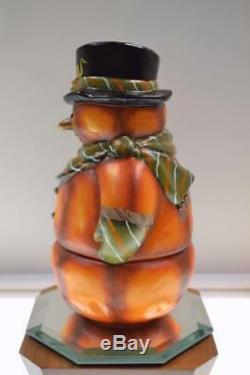 Fenton Fairy Light SNOWMAN Opal Satin JACK-O-FROSTY OOAK FREEusaSHIP