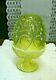 Fenton Glass Fairy Light Lamp Yellow Topaz Vaseline Lily Of The Valley 8404 To