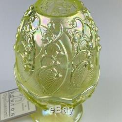Fenton Glass FaIry Light Lamp Yellow Topaz Vaseline LILY OF THE VALLEY 8404 TO