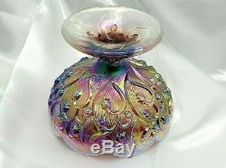 Fenton Iridized Plum Lily of the Valley Fairy Lamp/Light Excellent FREE SHIP