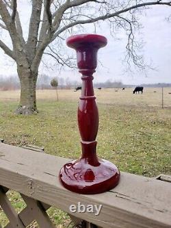 Fenton RARE 549 8 Candlestick Venetian/ Mandarin Red