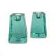 Fire And Light Aqua Recycled Art Glass Candle Holders Set Of 2 Signed 3.25 Read