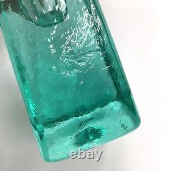 Fire And Light Aqua Recycled Art Glass Candle Holders Set of 2 SIGNED 3.25 READ