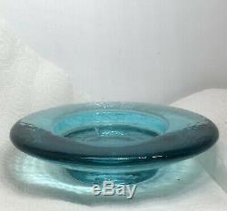 Fire And Light Recycled Art Glass Aqua Wine Stand/ Candle Holder 6.5