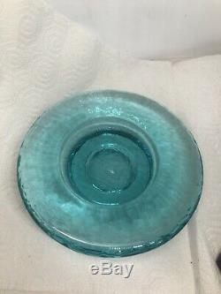 Fire And Light Recycled Art Glass Aqua Wine Stand/ Candle Holder 6.5