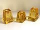 Fire & Light Set Of 3 Signed Citrus Candle Holders Recycled Studio Art Glass Usa