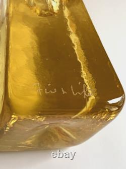 Fire & Light SET OF 3 signed Citrus Candle Holders Recycled Studio Art Glass USA