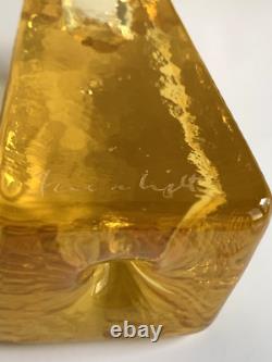 Fire & Light SET OF 3 signed Citrus Candle Holders Recycled Studio Art Glass USA