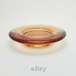Fire and Light Candle Holder Recycled Glass Copper Orange Calif Studio Art Glass