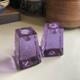 Fire And Light Lavender Neodymium Recycled Purple Glass Candleholders Signed Ca