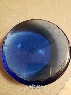Fire and Light Recycled Glass 4 1/4 Cobalt Blue Candle Holder Coaster Scratch