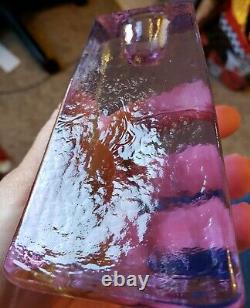 Fire and Light Recycled Glass Lavender Tapered Candle Holder 4 Signed
