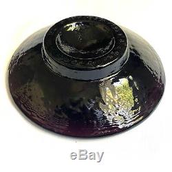 Fire and Light Recycled Glass Wide Rim Pedestal Plum Candle Wine Holder