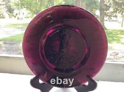 Fire and Light Style Garnet Recycled Glass Wine/Candle Holder Heavy 6.5Diam