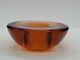 Fire And Light Votive Recycled Glass Candle Holder Bowl Orange Copper Signed