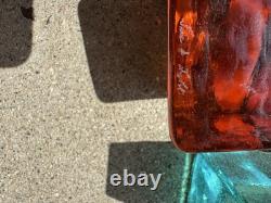 Fire and light glass candle holders vintage 1 Aqua 1 Copper