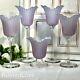 Flower Candle Holdersvintage Pink Frosted Glass / Lavender Tall Vase Set 5